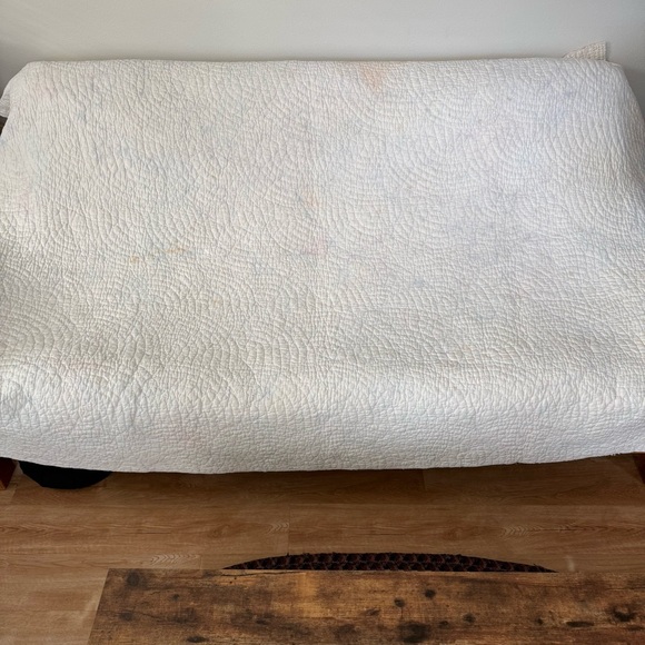 Vintage Antique 40s Hand-Sewn Multicolor Spider Web Feedsack Quilt ~ 65 x 86 - Picture 4 of 7